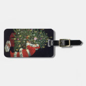 ヴィンテージクリスマス、サンタクロースプレゼント ラゲッジタグ (正面横)