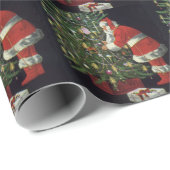 ヴィンテージクリスマス、サンタクロースプレゼント ラッピングペーパー (ロールコーナー)