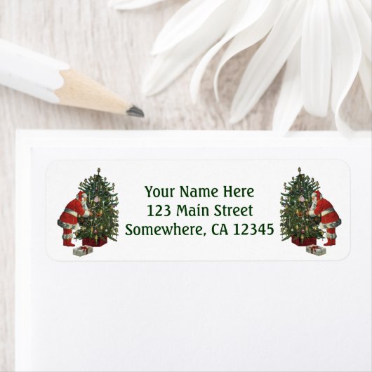 ヴィンテージクリスマス、サンタクロースプレゼント ラベル (インサイチュ)