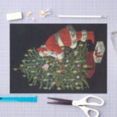 ヴィンテージクリスマス、サンタクロースプレゼント 薄葉紙 (クラフト)