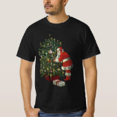 ヴィンテージクリスマス、サンタクロースプレゼント Tシャツ (正面)