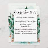 ヴィンテージクリスマス サンタクロース メリーグリーティング 招待状 (正面/裏面)