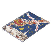 ヴィンテージクリスマス サンタクロース 飛ぶトナカイ ノートブック (左側)