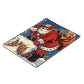 ヴィンテージクリスマス、サンタクロースDown Chimney w Toys ノートブック (左側)