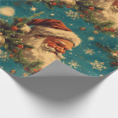 ヴィンテージクリスマス:サンタフェスティバルナイトスカイ ラッピングペーパー (角)