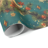 ヴィンテージクリスマス:サンタフェスティバルナイトスカイ ラッピングペーパー (ロールコーナー)