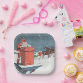 ヴィンテージクリスマス – サンタホリデイ ペーパープレート (パーティー)