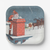 ヴィンテージクリスマス – サンタホリデイ ペーパープレート (正面)