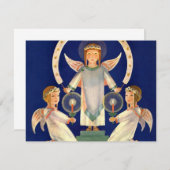 ヴィンテージクリスマス、サンタ・ルチアの天使の招待状 招待状 (正面/裏面)