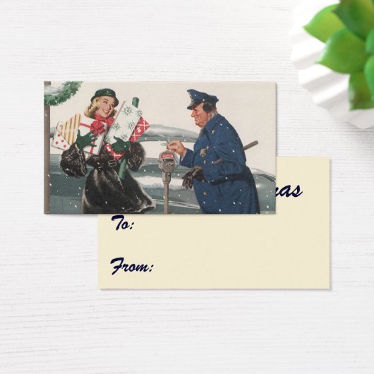 ヴィンテージクリスマス、ショッピングプレゼント警官 (デスク)