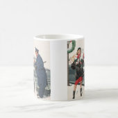 ヴィンテージクリスマス、ショッピングプレゼント警官 コーヒーマグカップ (中央)