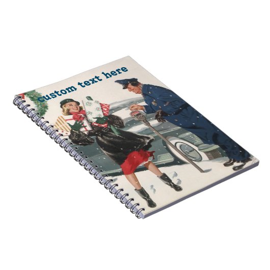 ヴィンテージクリスマス、ショッピングプレゼント警官 ノートブック (右側)