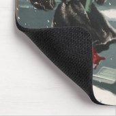 ヴィンテージクリスマス、ショッピングプレゼント警官 マウスパッド (コーナー)