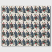 ヴィンテージクリスマス、ショッピングプレゼント警官 ラッピングペーパー (フラット)