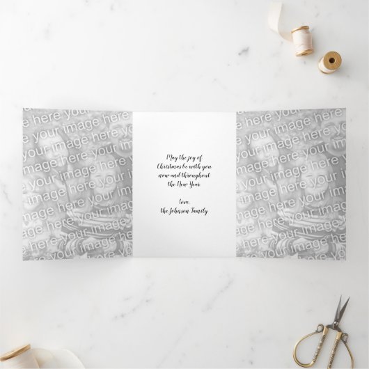 ヴィンテージクリスマス、ショッピングプレゼント警官 三つ折りクリスマスカード (内部)