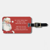 ヴィンテージクリスマス、ジョリーサンタクロース ウインキング ラゲッジタグ (正面横)