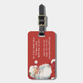 ヴィンテージクリスマス、ジョリーサンタクロース ウインキング ラゲッジタグ (正面縦)