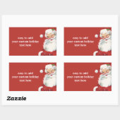 ヴィンテージクリスマス、ジョリーサンタクロース ウインキング 長方形シール (シート)