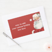 ヴィンテージクリスマス、ジョリーサンタクロース ウインキング 長方形シール (封筒)