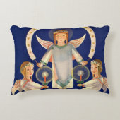 ヴィンテージクリスマス、スカンジナビアのサンタ・ルシア・エンジェル アクセントクッション (正面)