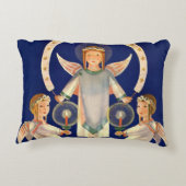 ヴィンテージクリスマス、スカンジナビアのサンタ・ルシア・エンジェル アクセントクッション (裏面)