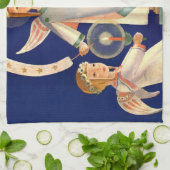 ヴィンテージクリスマス、スカンジナビアのサンタ・ルシア・エンジェル キッチンタオル (折り畳み)