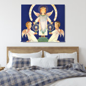 ヴィンテージクリスマス、スカンジナビアのサンタ・ルシア・エンジェル キャンバスプリント (インサイチュ (寝室))