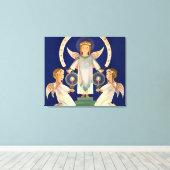 ヴィンテージクリスマス、スカンジナビアのサンタ・ルシア・エンジェル キャンバスプリント (インサイチュ (ウッドフロア))