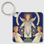 ヴィンテージクリスマス、スカンジナビアのサンタ・ルシア・エンジェル キーホルダー (正面)