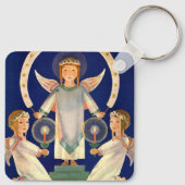 ヴィンテージクリスマス、スカンジナビアのサンタ・ルシア・エンジェル キーホルダー (裏面)