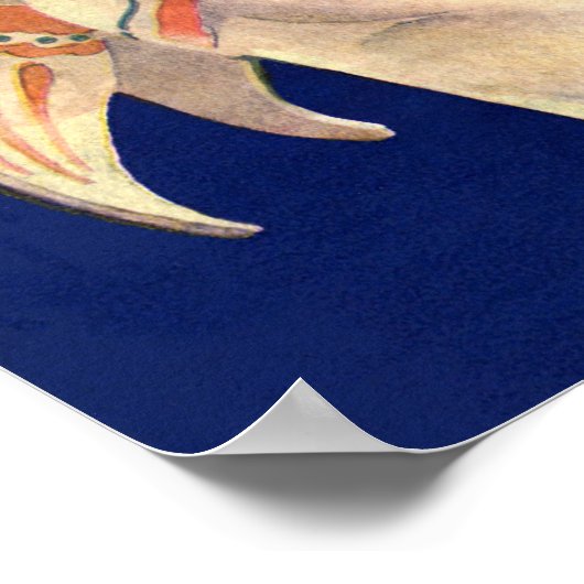 ヴィンテージクリスマス、スカンジナビアのサンタ・ルシア・エンジェル ポスター (角)