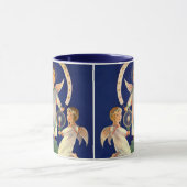 ヴィンテージクリスマス、スカンジナビアのサンタ・ルシア・エンジェル マグカップ (中央)