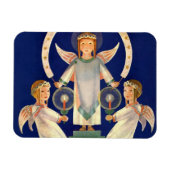 ヴィンテージクリスマス、スカンジナビアのサンタ・ルシア・エンジェル マグネット (横)