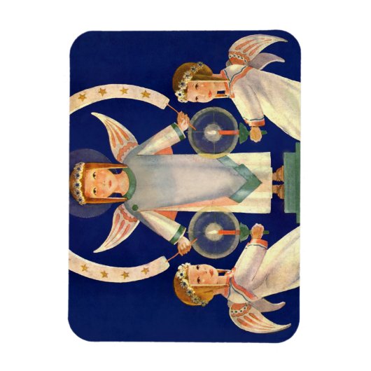 ヴィンテージクリスマス、スカンジナビアのサンタ・ルシア・エンジェル マグネット (縦)