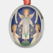 ヴィンテージクリスマス、スカンジナビアのサンタ・ルシア・エンジェル メタルオーナメント (左)