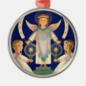 ヴィンテージクリスマス、スカンジナビアのサンタ・ルシア・エンジェル メタルオーナメント (正面)