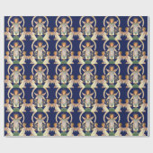 ヴィンテージクリスマス、スカンジナビアのサンタ・ルシア・エンジェル ラッピングペーパー (フラット)