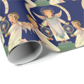 ヴィンテージクリスマス、スカンジナビアのサンタ・ルシア・エンジェル ラッピングペーパー (ロールコーナー)