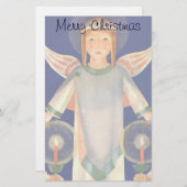 ヴィンテージクリスマス、スカンジナビアのサンタ・ルシア・エンジェル 便箋 (正面/裏面)