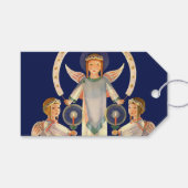 ヴィンテージクリスマス、スカンジナビアのサンタ・ルチアの天使たち ギフトタグ (正面(横))