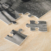 ヴィンテージクリスマス、スキーで遊ぶ親友たち ジグソーパズル (側面)