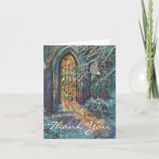 ヴィンテージクリスマス ステンドグラス窓 感謝 (正面)