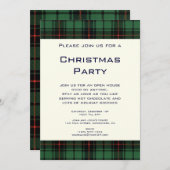 ヴィンテージクリスマス、タータン、 Davidson モダンパターン 招待状 (正面/裏面)