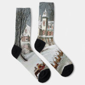 ヴィンテージクリスマス、トナカイと聖ニコラス ソックス (右)