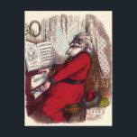 ヴィンテージクリスマス、トーマス・ナストのサンタクロースのピアノ シーズンポストカード<br><div class="desc">トーマス・ナストによるビクトリア時代のサンタクロースがピアノを弾く様子を描いた、クリスマスの休暇シーズンにぴったりなヴィンテージイラスト。</div>