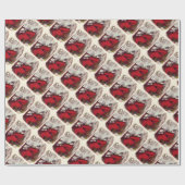 ヴィンテージクリスマス、トーマス・ナストのサンタクロースのピアノ ラッピングペーパー (フラット)