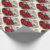 ヴィンテージクリスマス、トーマス・ナストのサンタクロースのピアノ ラッピングペーパー (角)