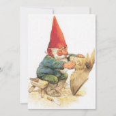 ヴィンテージクリスマス・ノーム彫刻ホリデーカード シーズンカード (正面)