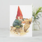 ヴィンテージクリスマス・ノーム彫刻ホリデーカード シーズンカード (スタンド正面)