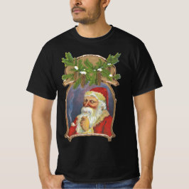 ヴィンテージクリスマス、パイプを持つヴィクトリア朝のサンタクロース Tシャツ